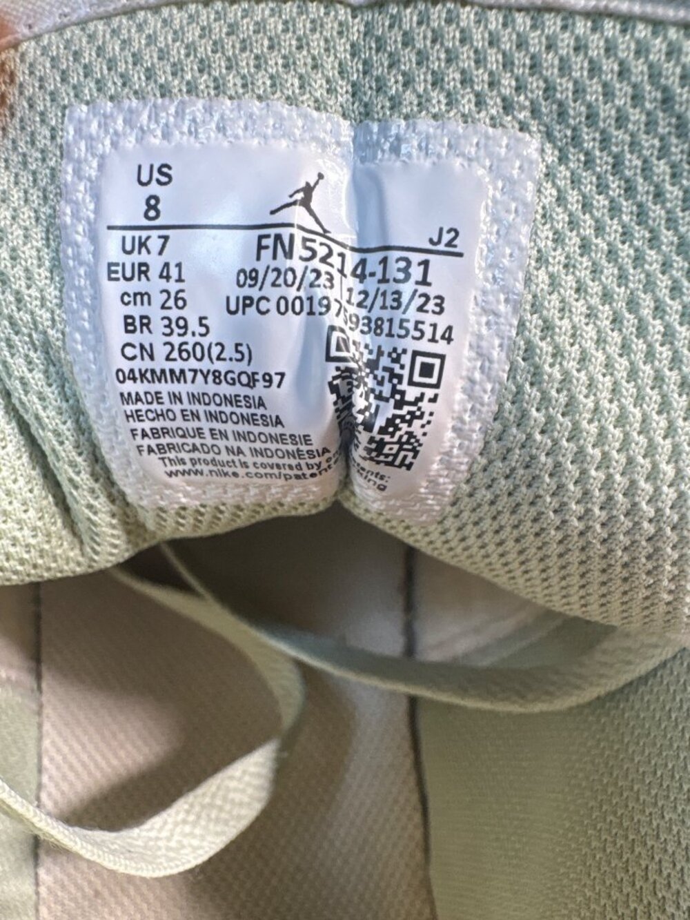 Nike Air Jordan 1 Low FN5214-131 Womens Size US 8 UK 7 EU 41 White Sneakers - Picture 10 of 10